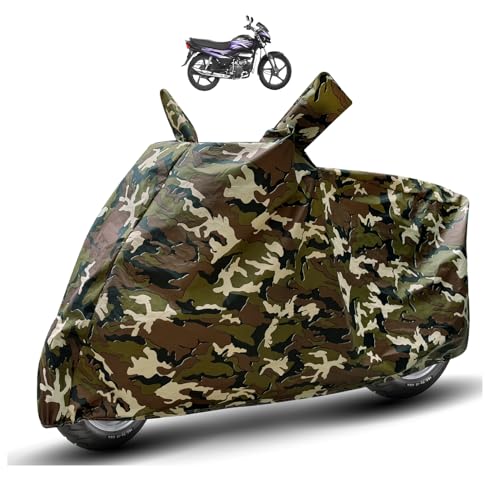 Image of Auto Hub Waterproof Bike Cover Compatible with Hero Super Splendor Dustproof, UV Protection Two Wheeler Bike Super Splendor Cover - Army Print
