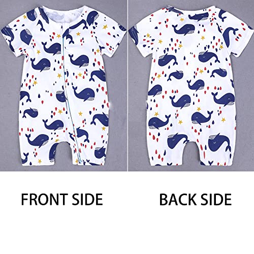 Yunfanda Baby Short Sleeve Bodysuit Outfits Infant Boy Girl One-Piece Romper Unisex Toddler Cartoon Zipper Footless Jumpsuit Summer Clothes 3M-3Y (2-3 Years, Set 1#-Pack Of 3) #TOP4