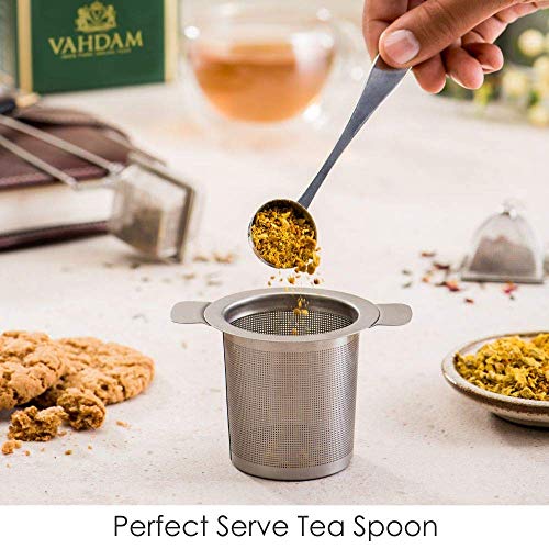 Vahdam, Tea Infuser & Spoon Trio + Green Tea Loose Leaf Sampler (10 Teas, 50 Servings)- Straight From The Himalayas, Antioxidant Rich, Weight Loss & Detox Teas + Stainless Steel Infusers & Spoon #TOP2