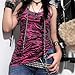 Striped Tank Top Y2k 2000s Leopard Print Emo Grunge Mcbling Spaghetti Strap Tops Teen Girls Women Cheetah Cami (Hot Pink Zebra Print,Small)