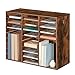 HOOBRO Literature Organizer, 27 Compartments Wooden Mail Organizer, Countertop Literature Sorter with Adjustable Shelves for Home, Office, School, Student Mailbox for Classroom, Rustic Brown FG27WF01