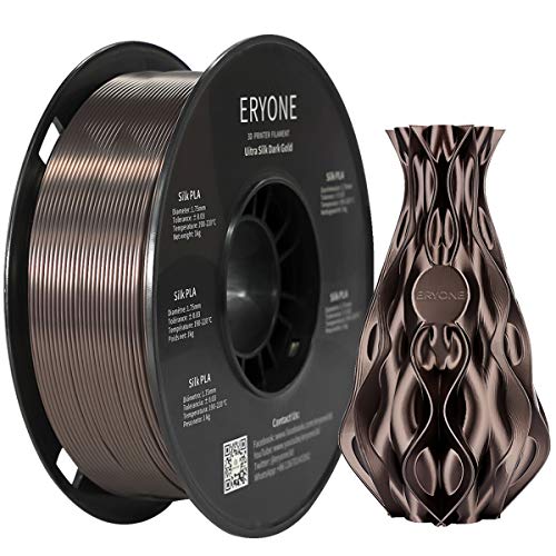 Eryone Ultra Silk PLA 3D-Druckerfilament 1,75 mm, Maßgenauigkeit +/- 0,05 mm, 1 kg/Spule, Dark Gold