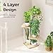 Bamworld Small Plant Stand Indoor 4 Tier Metal Plant Shelf for Multiple Plants Corner Flower Stand for Patio Garden Balcony Living Room Bedroom White