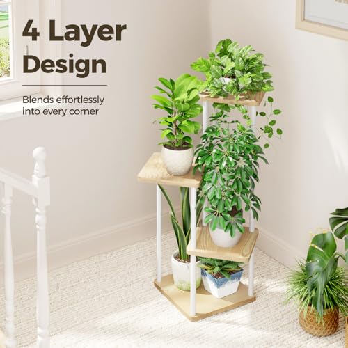 Image of Bamworld Small Plant Stand Indoor Metal Plant Shelf for Multiple Plants