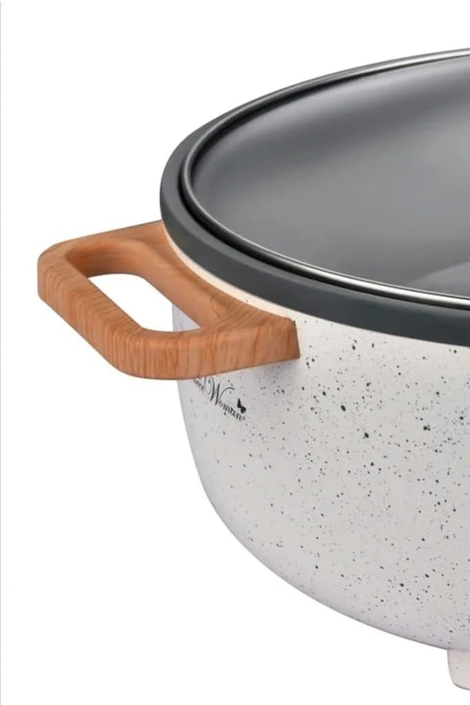 3.5L Electric Skillet, Cook your every day Healthy meal with a push of a button linen Speckle