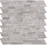 cinewall deko-set Enthaltene Menge: 1 Matte Wandverkleidung Paneel selbstklebend Marmor Naturstein grauweiß Naturstein Bruch Optik white wood für WAND BAD WC KÜCHE FLIESENSPIEGEL THEKENVERKLEIDUNG BADEWANNENVERKLEIDUNG Mosaikmatte Mosaikplatte