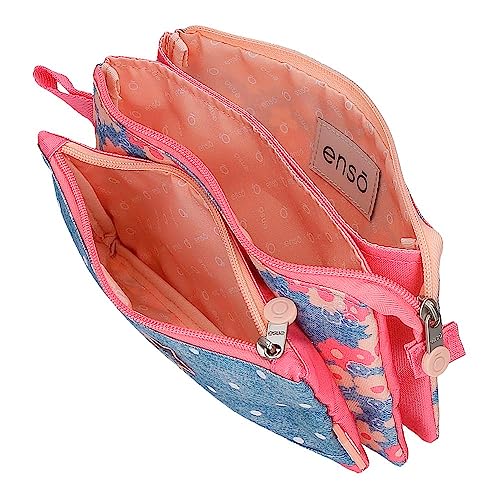 Enso Little Dreams Pink Triple Pencil Case 22 x 12 x 5 cm Polyester, Pink, One Size, Triple Case - Image 4