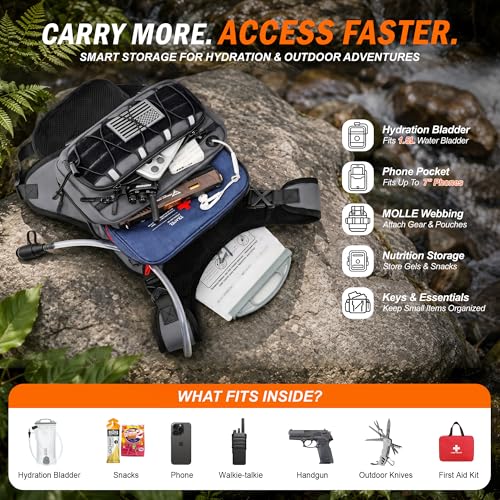Image of BECOJADDE Running Vest for Men with 2L Water Bladder Tactical Hydration Backpack Adjustable Lightweight Chest Pack for Marathon Hunting Cycling