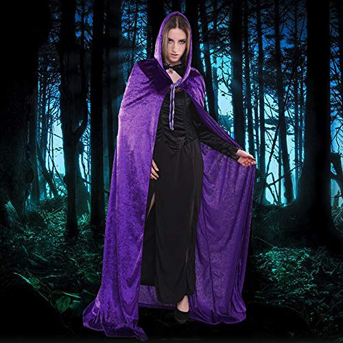 Aricy Unisex Hooded Cape Long Velvet Cloak with Hood Halloween Christmas Cosplay Costumes 43-71inches - Image 3
