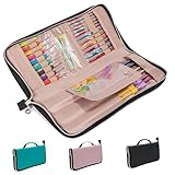 MYBAGZING Knitting Needles Case Empty (up to 14 Inches) - Knitting Needle Organizer - Needle Case - Crochet Hook Case Empty - Crochet Hook Organizer for Knitting Accessories - Crochet Organizer