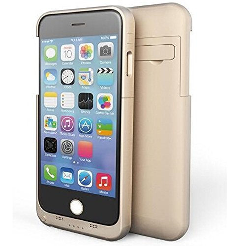 Rechargeable Battery Backup Power Bank Charger Case Cover for iphone 6 Plus / 6S Plus with 4800mAh capacity (Gold)