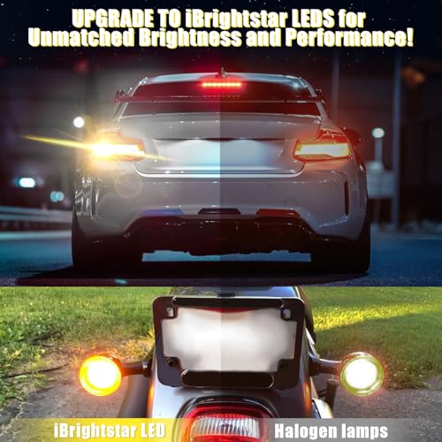 Image of iBrightstar 3157 LED Bulb Amber, 3157a LED Turn Signal Bulbs Super Bright for vehicle Blinker Lights and Turn Signal Lights, 2 Pack