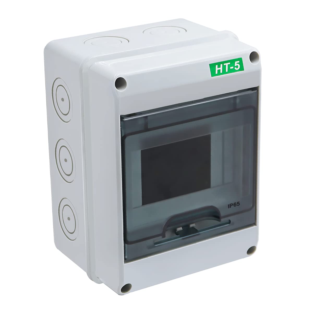 smseaceDistribution Protection Box, ABS Plastic Transparent Cover Waterproof Distribution Box IP65, for Indoor Wall Circuit Breaker (5 Way)