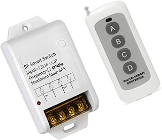 Interruptor de Controle Remoto Sem Fio, Interruptor Universal de relé RF 433MHZ para Campos de Segurança (com controle remoto de antena)