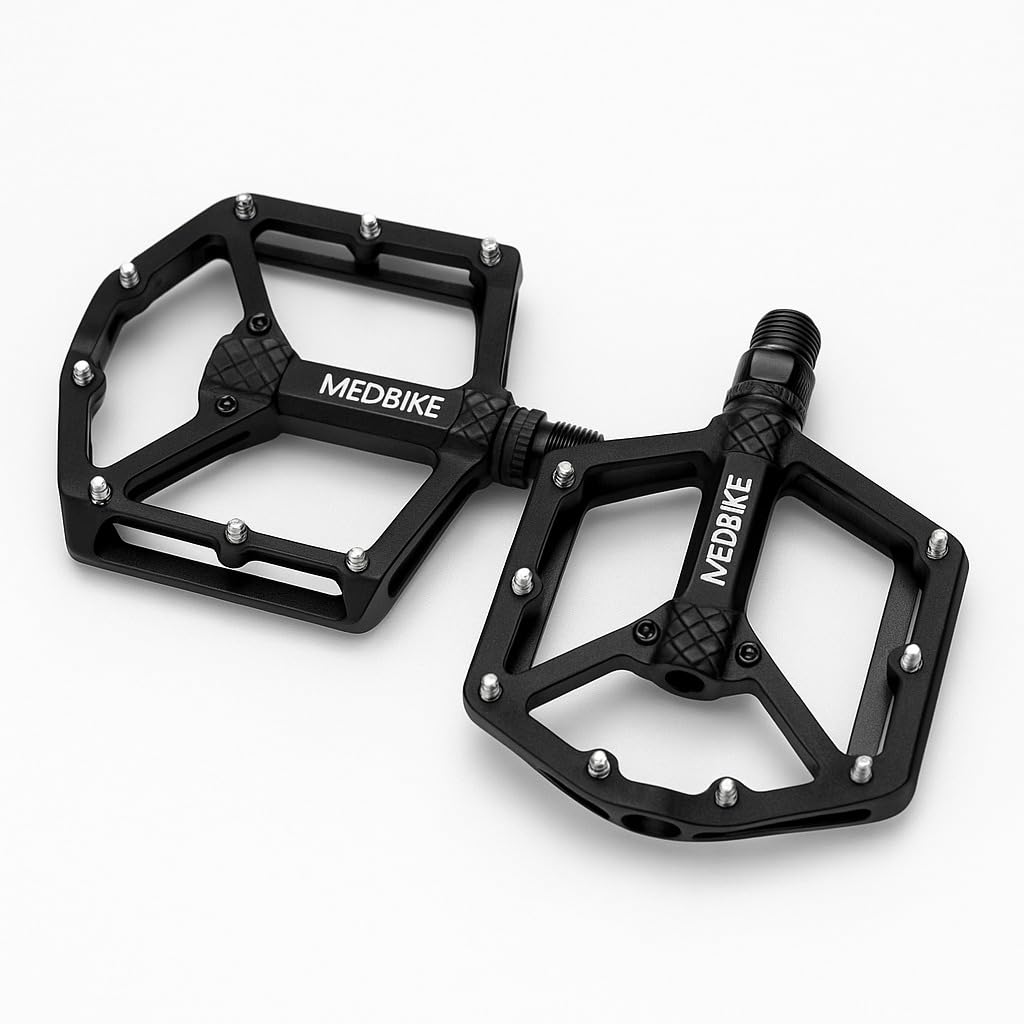 Medbike Bike Pedals – Lightweight, Durable, Non-Slip Flat Platform Pedals for MTB, Road, BMX, and Urban Bikes