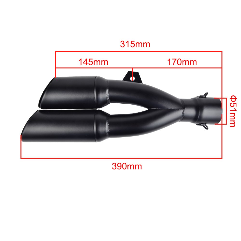 universale 38-51mm Slip On Dual Silenziatore di scarico Tubo di scarico marmitta con DB rimovibile Killer per moto Scooter Street Dirt Bike ATV