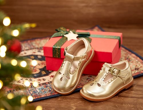 Image of GINFIVE Toddler Girls Mary Jane School Oxford Dress Flat Shoes for Wedding