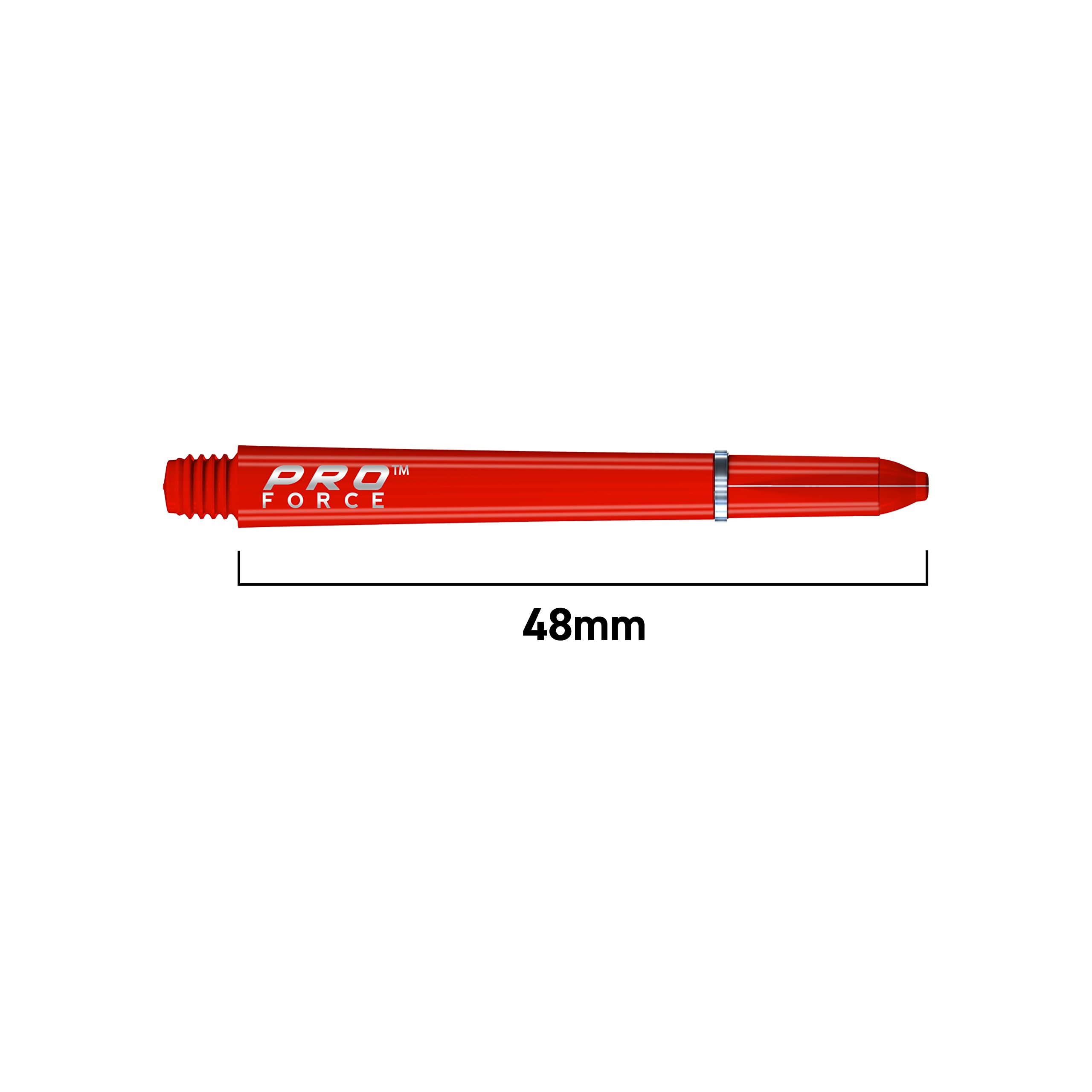 Tiges De Fléchettes Winmau Pro-Force Red Medium - 3 Tiges Nylon Avec Grip Anneau