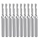 EU_HOZLY 10 Stück Single Flute Down Cut Spiralschaftfräser 1/8 Zoll Schaft mit (0,078 Zoll) 2 mm Schnittdurchmesser, (0,472 Zoll) 12 mm Schnittlänge für Holz-Acryl-Aluminium-Kunststoffplatte