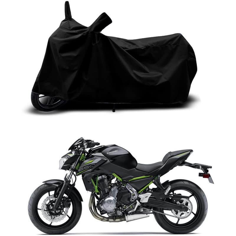 Image of 100% Scratchproof /UV-Rays /Heat Protection /Birds Dropping /Water Resistant /Dust Proof /Waterproof /Full Bike Scooty Two Wheeler Body Cover Compatible for Z650 STD All Varients[Black]