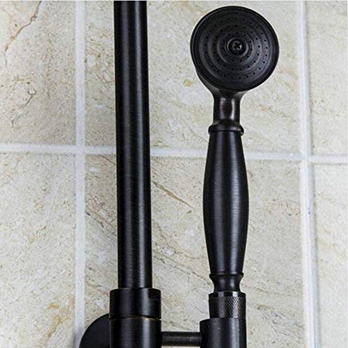 Robinets de douche à main et colonne noire avec mitigeur de douche