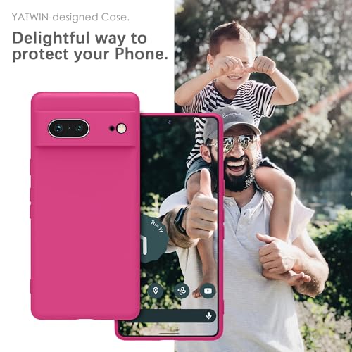 Image of YATWIN Silicone Back Case for Google Pixel 7, Soft-Touch Phone Back Cover for Google Pixel 7 - Magenta