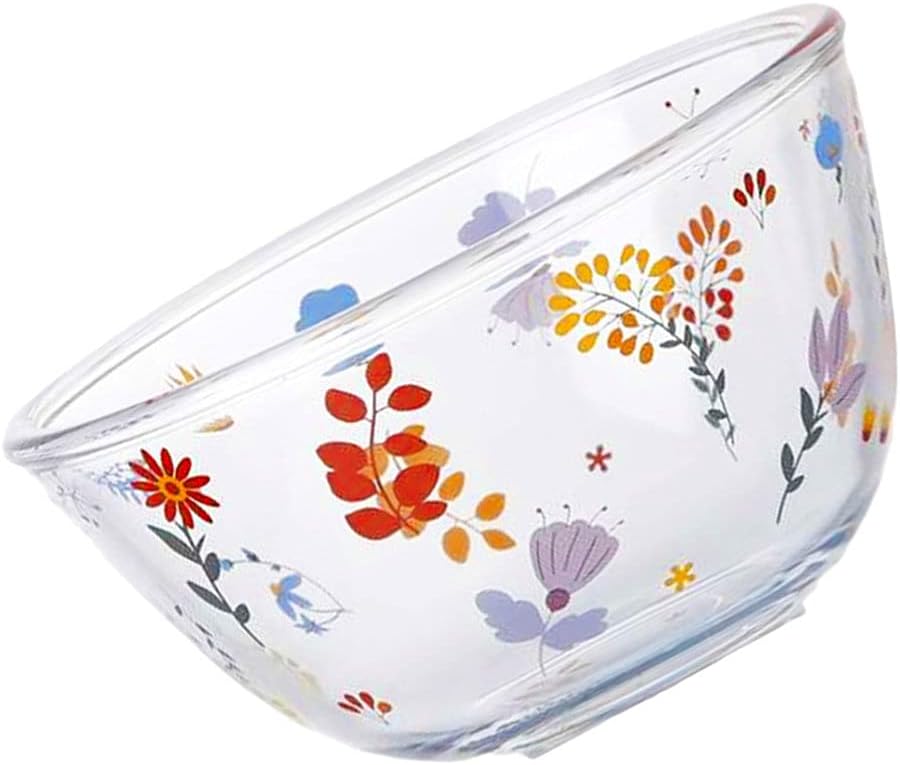698円 65 Off Cabilock 6インチガラスサラダボウルガラスミキシングボウル花柄の食品保存容器フルーツサラダ米