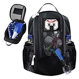 yoson.k Sports Soccer Shoe Gloves Carring Zipped Bag with Patches (1, Black)
