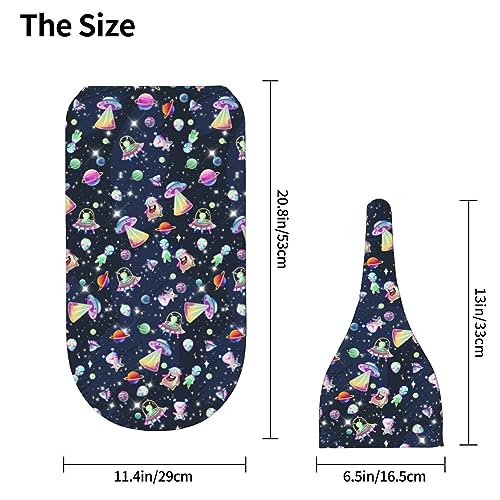 Image of Cartoon Space Newborn Swaddle Blanket with Hat Sets Newborn Receiving Blanket for Boy Girl Swaddle Sack Shower Infant Gift