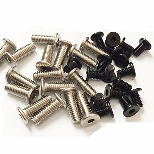 Image of Rely VP Industries (Pack of 25) M6 x 8 mm Black Allen Head Furniture Bolt | Hex Socket Furniture Screw Fastener for Crib, Bunk Bed & Cot | Barrel Nut Bolt High Tensile Alloy Steel Grade 10.9