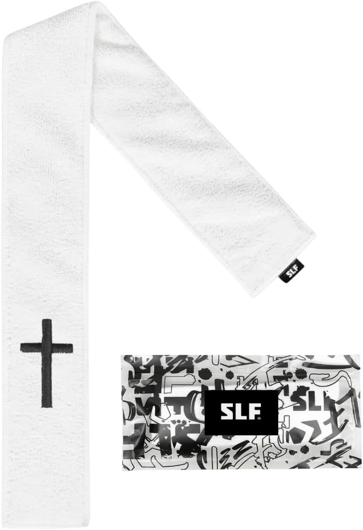 SLEEFS Faith Cross White Thin Football Towel