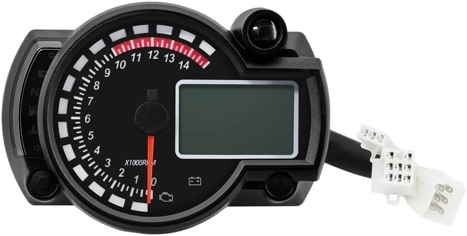 Motorcycle Odometer Gauge Dashboard Meter Universal Digital Motorcycle Odometer Tachometer Meter Instrument Adjustable MAX 299KM/H