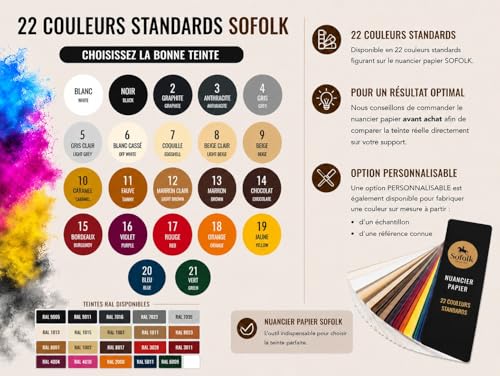 SOFOLK DEPUIS 1989 Kit Rénovation Cuir 21 COULEURS : Réparation + Peinture Cuir + Vernis pour VOLANT ou retouche de siège auto, chaise, sellerie, blouson, veste, chaussure, etc (NOIR - RAL 9005) – vue 2