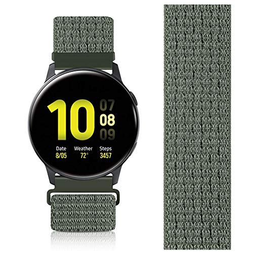 AVOD 20mm Nylon Sport Quick Release Bands Compatible with Garmin vivoactive3/Forerunner 645/Galaxy Watch 42mm Bands/Active2 44mm 40mm (Spruce Mist, 20mm)
