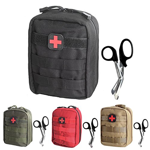 Tactical MOLLE EMT Pouch Medical Utility Bag 1000D Nylon with First Aid Patch