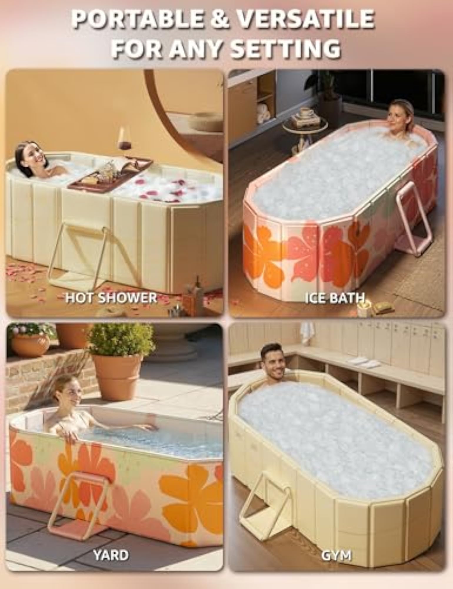 Portable Foldable Bathtub for Adults