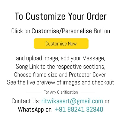 Image of Ritwika's Synthetic Wooden Personalized Pictures Collage Square Tabletop Photo Frame - Customizable Spotify Song & Photos - Plaque For Loved Ones, 7.5 x 9.5 Inch, Set of 1, Black