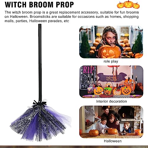 GLAITC Scopa della Strega di Halloween, 80cm Viola...