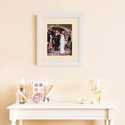 Miniatura 3 de ArtToFrames Marco de fotos de 18 x 24 pulgadas, color blanco roto con alfombrilla de crema francesa individual de 2 pulgadas,