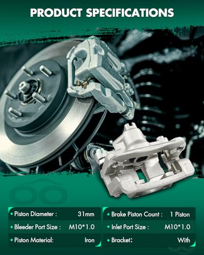 Image of SCITOO Rear Driver Side Disc Brake Caliper 19B3477 Compatible For Hyundai For Accent 2006-2007,For Kia For Forte 2010-2013,For Kia For Forte Koup 2010-2013,For Kia For Rio5 2006-2007,With Bracket 1PC