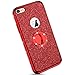 Produktbild Ysimee kompatibel mit iPhone 6 /iPhone 6S Hülle, Bling Schutzhülle Glänzend Weiche TPU Silikon HandyHülle Bumper Case mit Ring 360 Grad Ständer, Diamant Glitzer Case, rot