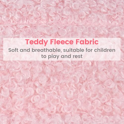 Image of INFANS Kids Sofa, 2 Seat Soft Thick Upholstered Couch with Plush Fabric Solid Wooden Frame, Armrest Chair Lounge for Playroom Kids Boys Girls