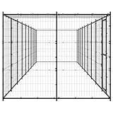 Vopese Hundehütte Spiel Paradies Pulverbeschichteter Stahl PE Schwarz Silber 990x220x180cm Model3082296