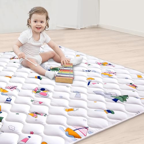 High-Density Foam Baby Play Mat, 50x50 Inches Thicken One-Piece Comfortable and Soft Playmat, Non Slip Machine Washable Floor Mat for Infants, Tapete para Bebes,Toddlers — view 3
