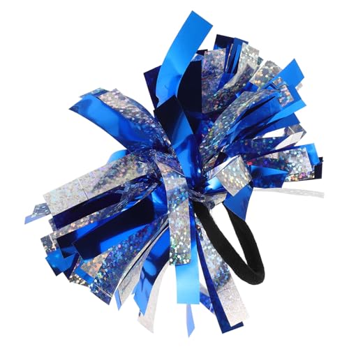 Homoyoyo Pompon da Cheerleader per Blu e Argento con Manico, Mini Pompon da Allegria per Spettacoli e Feste, Accessorio da Polso Decorativo per Esibizioni di Cheerleading