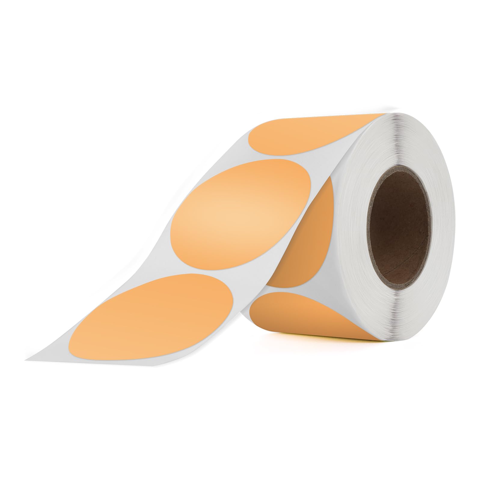 FINDAT Orange Round Thermal Labels 2 Inch Circle Stickers Vinyl Direct Waterproof Multi-Purpose Self-Adhesive Removable Name Tags for QR Code Barcode DIY Logo 500 PCS