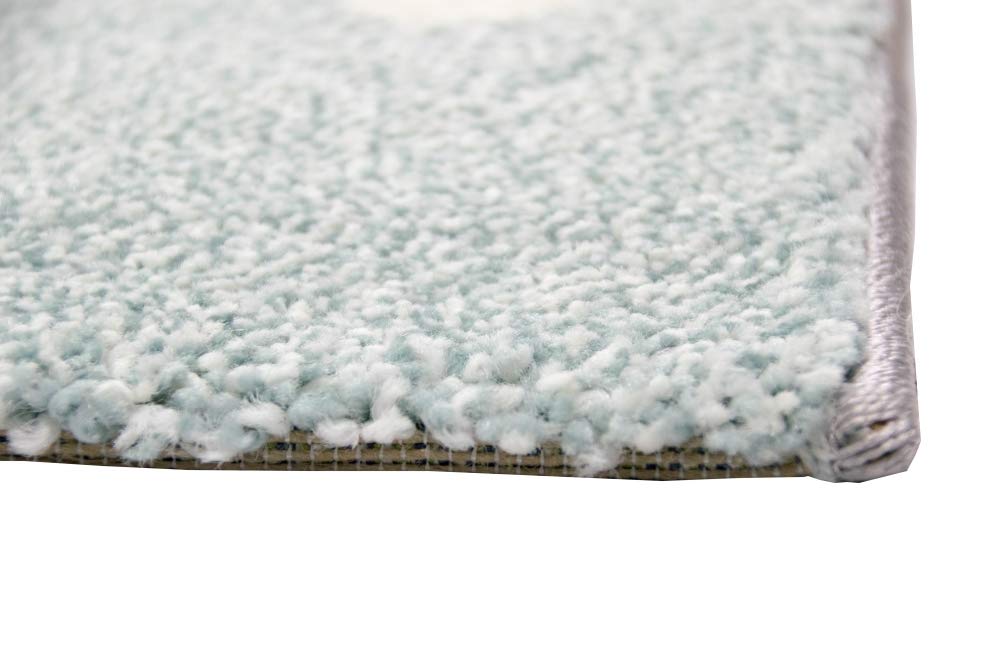 Merinos Kinderteppich Junge Teppich Kinderzimmer mit Stern Wolke in Blau Grau Creme Größe 160x230 cm