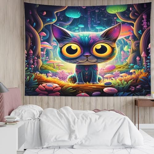 Serviette de plage tapisserie murale chat tissu grand format 3D - 5