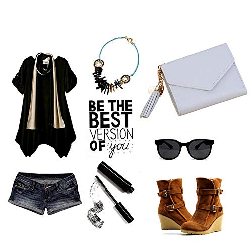 pedkit Moda feminina borla carteira curta de couro pu cor sólida pequeno dobrado ID titular do cartã