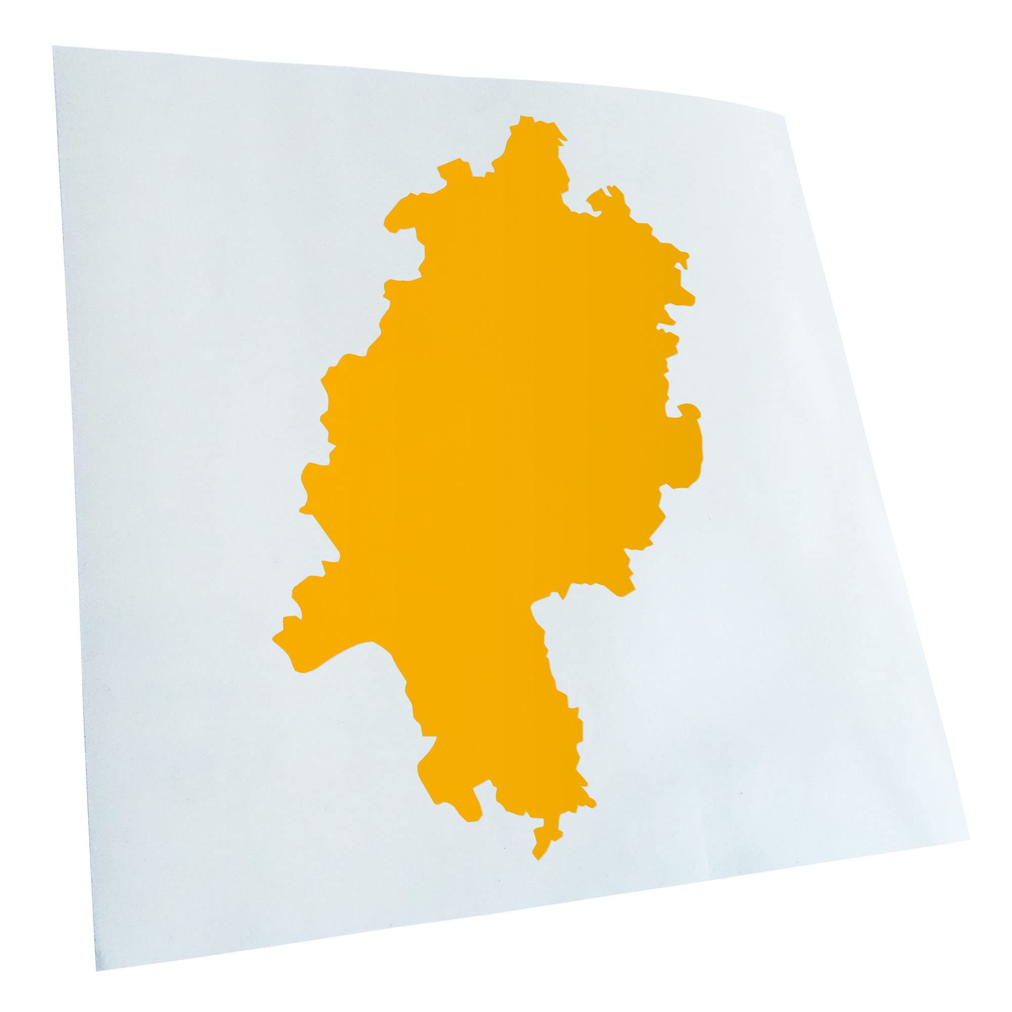 Kiwistar - Car Sticker - Yellow - 60 x 40 cm Hessen Germany Silhouette - Rear Window Car Sticker Weatherproof for Car Truck Moped Truck - Sticker Exterior Self-Adhesive Tuning Accessories for Windows